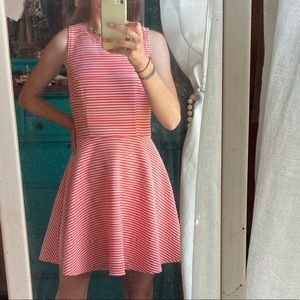 GB Coral and White Striped Backless Summer Dress S